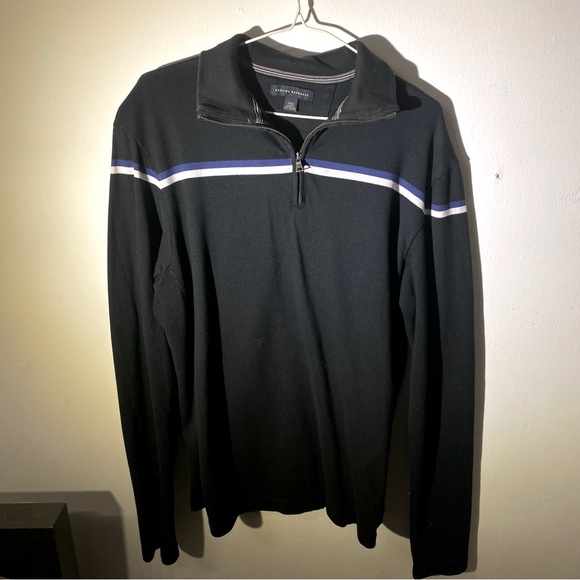 BANANA REPUBLIC unisex black half zip pullover sweater - Picture 1 of 3